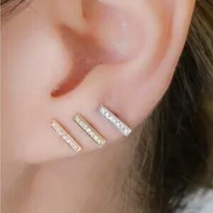 Dana Rebecca Designs Diamond Bar Earrings NEW